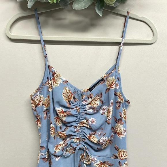 NWOT Three Pink Hearts Blue Floral Spaghetti Strap Dress XL - Picture 2 of 16